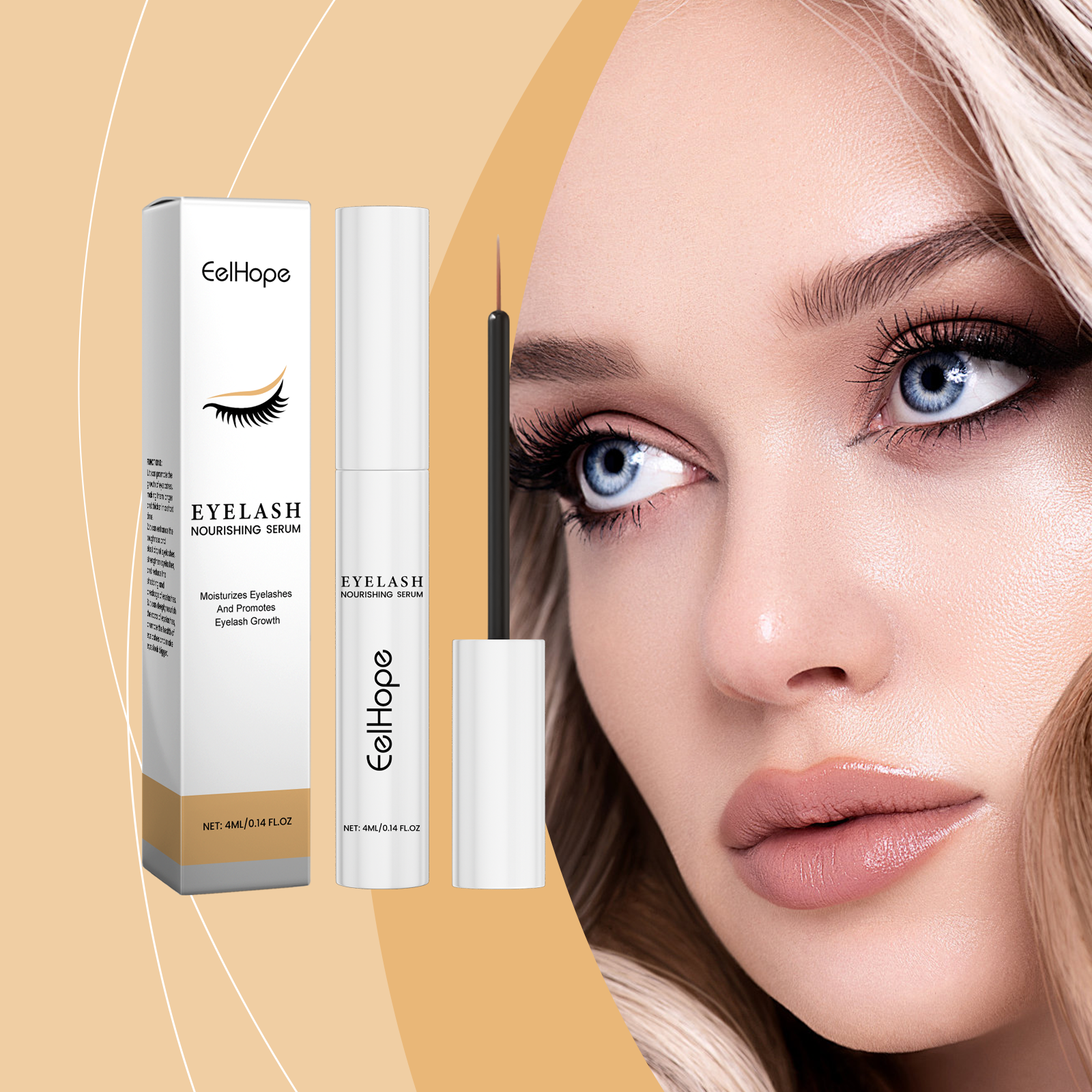 Eyelash Serum Mild Moisturizing Dark Slender Bright Natural Curly Build Charming Beautiful Eyelashes