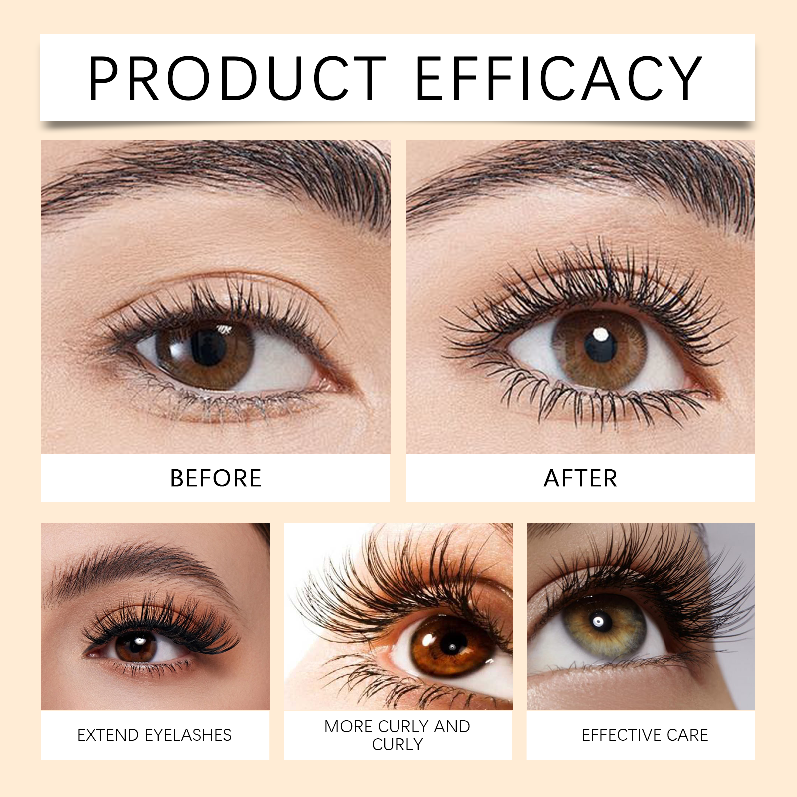 Eyelash Serum Mild Moisturizing Dark Slender Bright Natural Curly Build Charming Beautiful Eyelashes