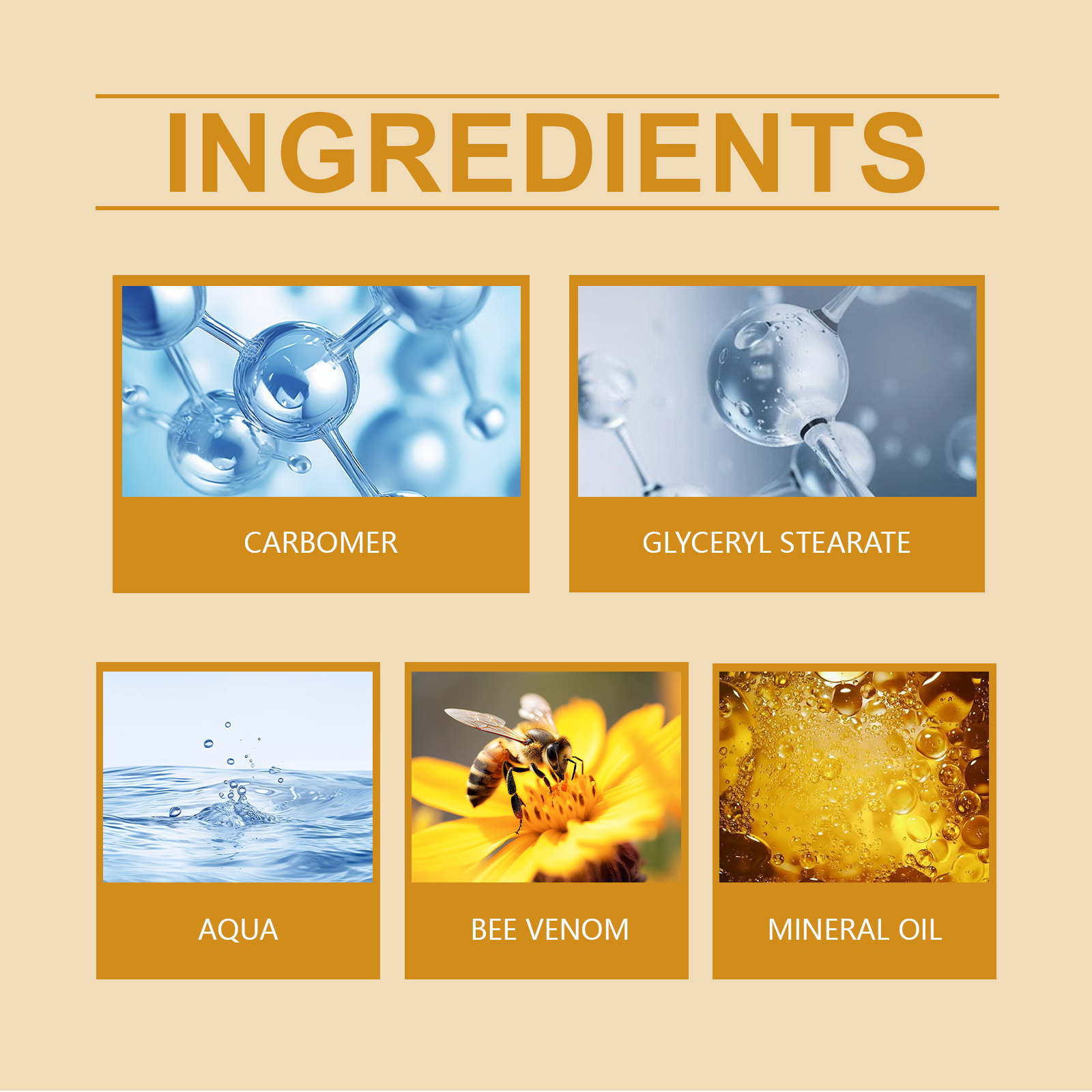 Bee Venom Facial Care Cream Mild Hydrating Moisturizing Brightening Skin Delicate Softening Smooth Skin Balm