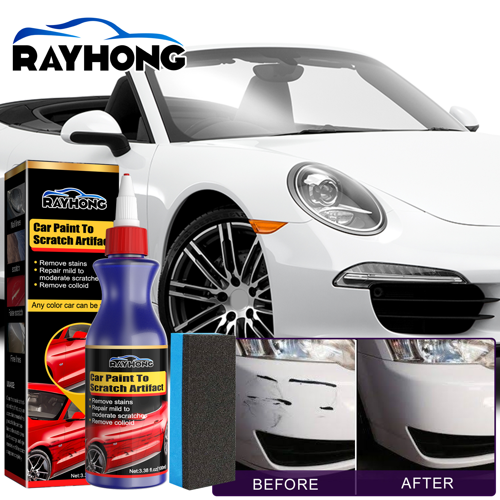 Car Paint Scratch Remover Repair Polish For Scrapes Oxidation Fading Protection And Gloss Restoration 1 PCS
