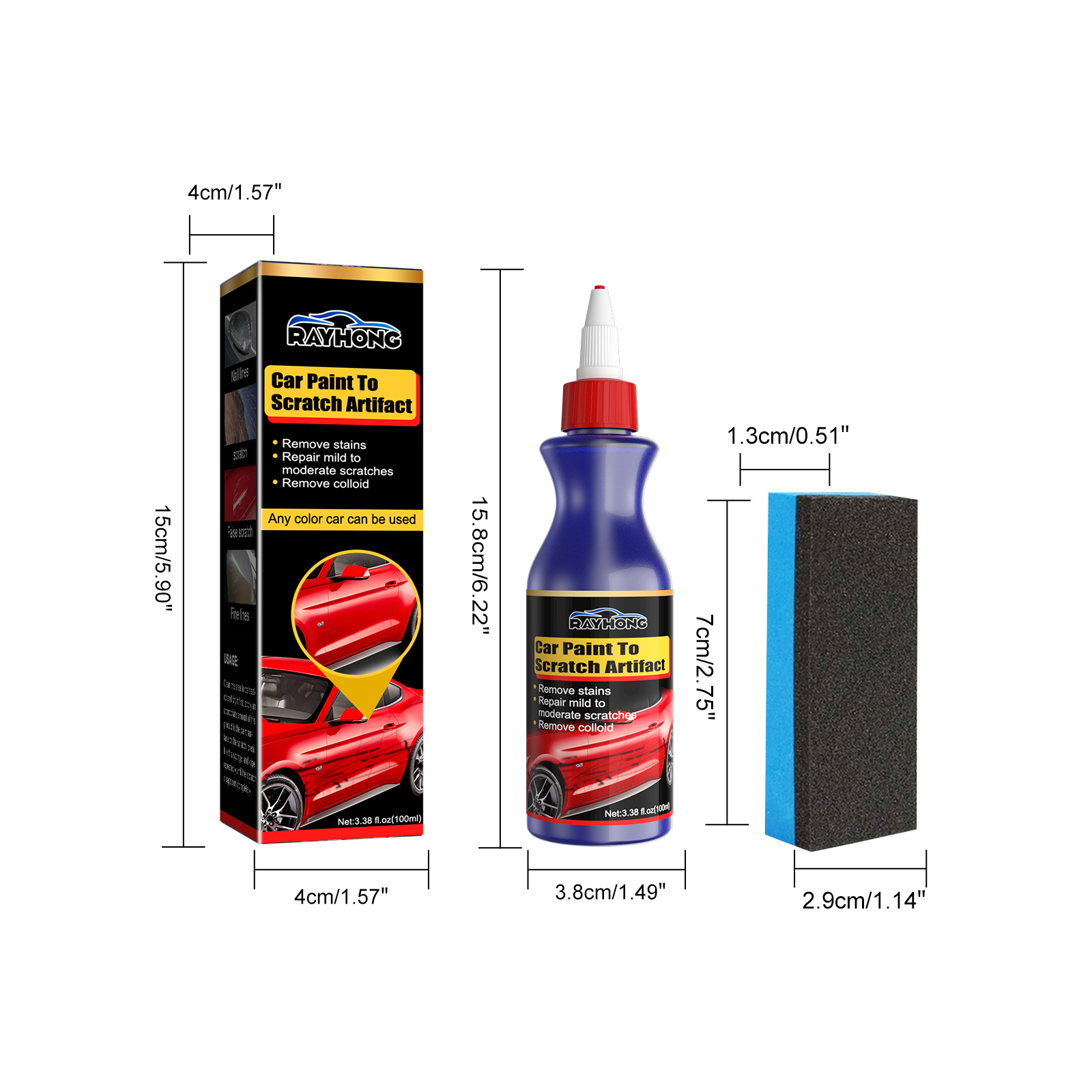 Car Paint Scratch Remover Repair Polish For Scrapes Oxidation Fading Protection And Gloss Restoration 1 PCS