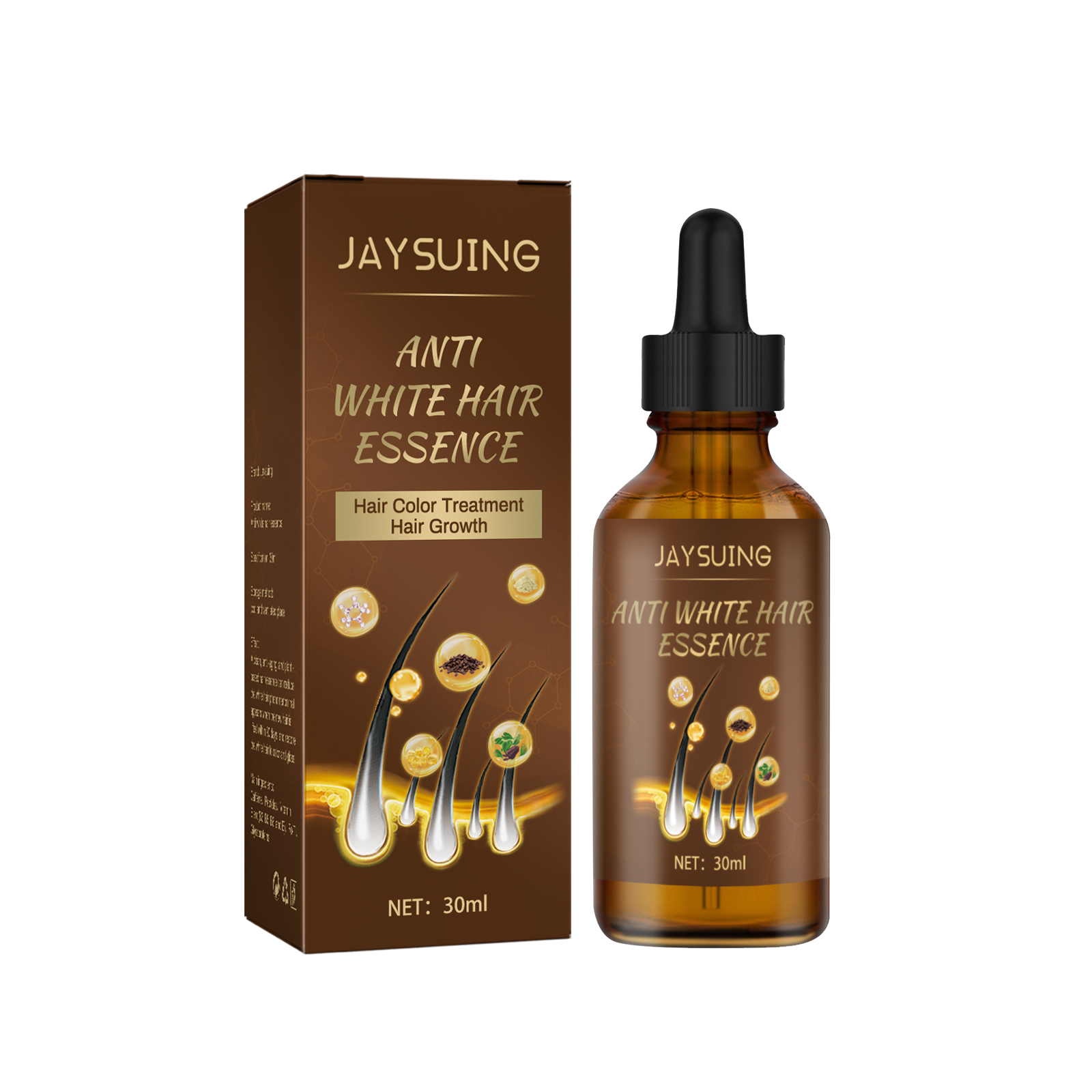 Hair Darkening Essence Scalp Nourishing Strengthening For Gray Hair Daily Massage Care