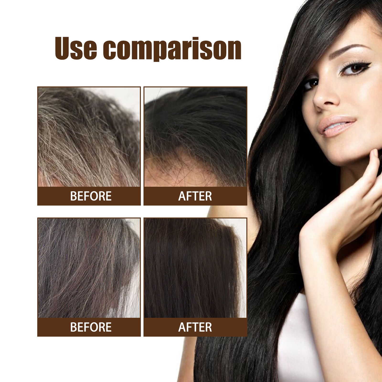 Hair Darkening Essence Scalp Nourishing Strengthening For Gray Hair Daily Massage Care