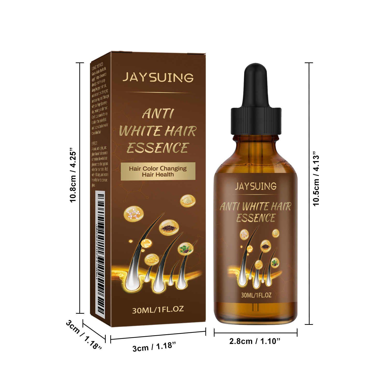 Hair Darkening Essence Scalp Nourishing Strengthening For Gray Hair Daily Massage Care