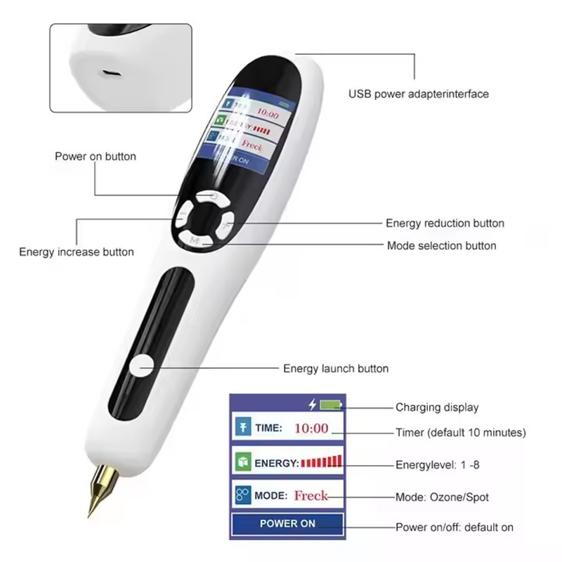 Laser Plasma Pen Black Dots Mole Wart Remover Pen Dark Spot Remover For Face Body Blemish Removal Laser Pen Skin Tag Removal