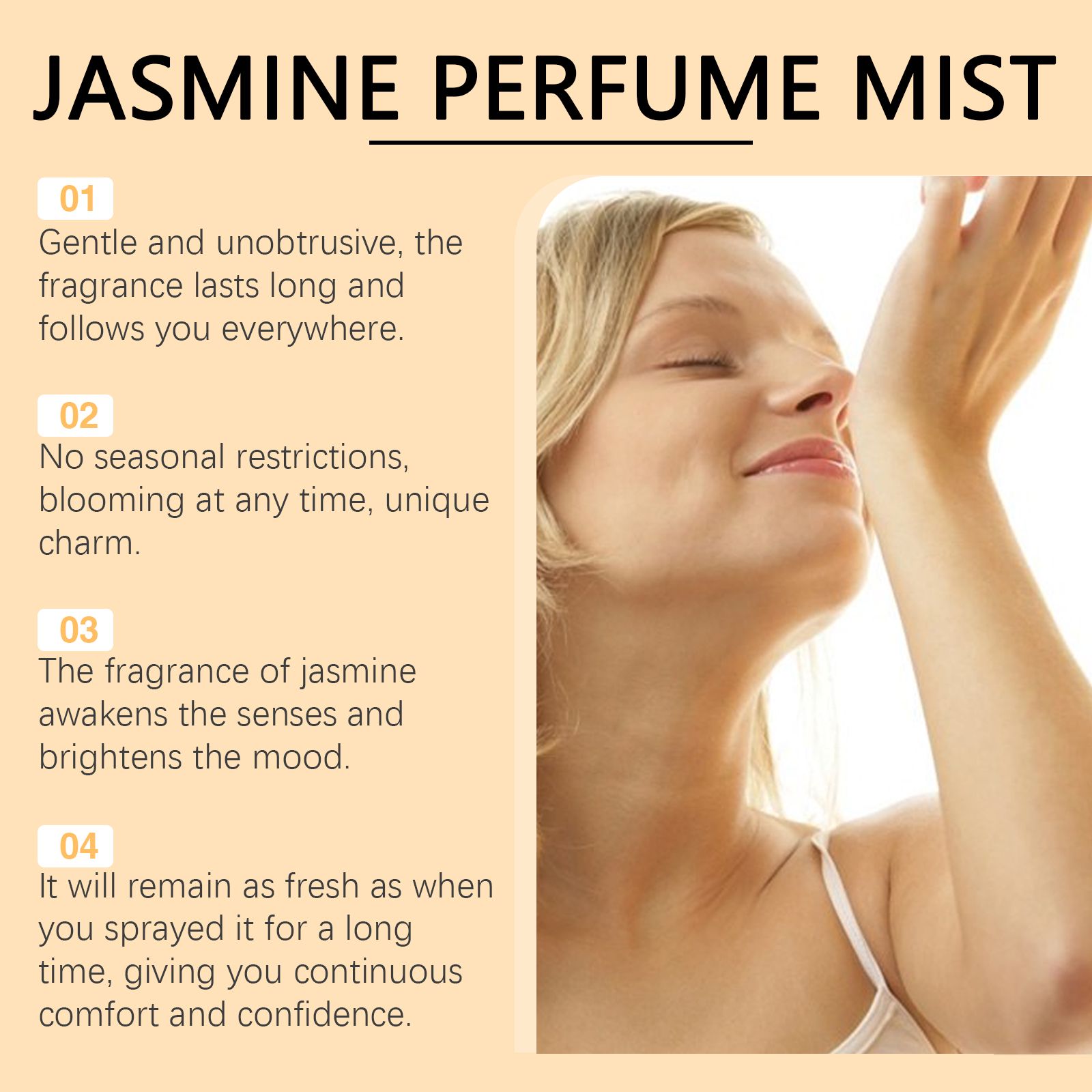 Brazilian Light Perfume Jasmine Woody Floral Long Lasting Fresh Scent For Women Daily Wear