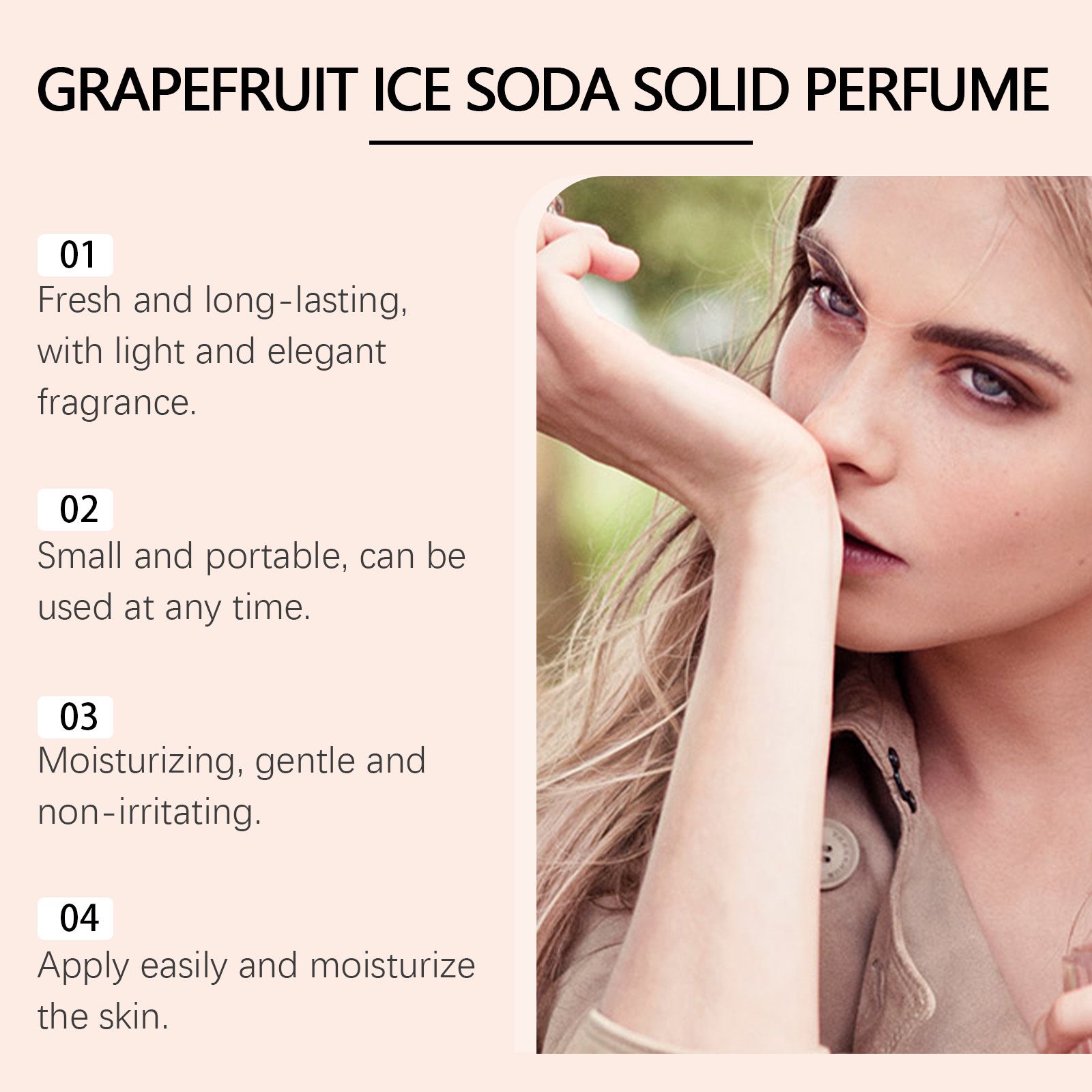 Grapefruit Solid Perfume Balm Fresh Fruity Long Lasting Portable For Daily Wear