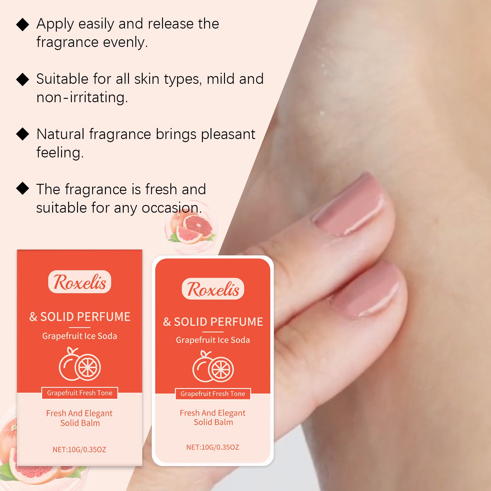 Grapefruit Solid Perfume Balm Fresh Fruity Long Lasting Portable For Daily Wear