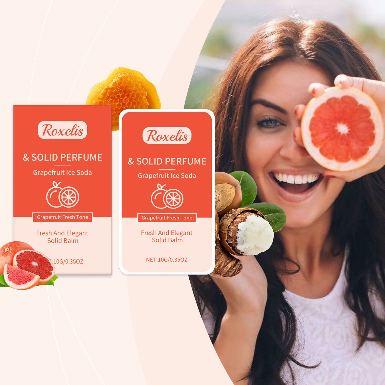 Grapefruit Solid Perfume Balm Fresh Fruity Long Lasting Portable For Daily Wear