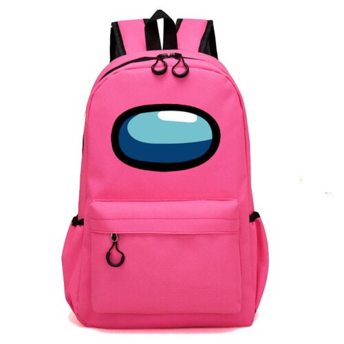 (Pink) Among Us Kids backpack students bag large capacity outdoor travel bag