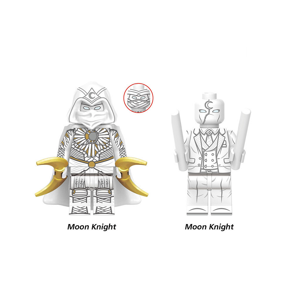 4PCS Moon Knight Minifigure Marc Spector Marvel Super Hero Minifig Figure Fit Lego