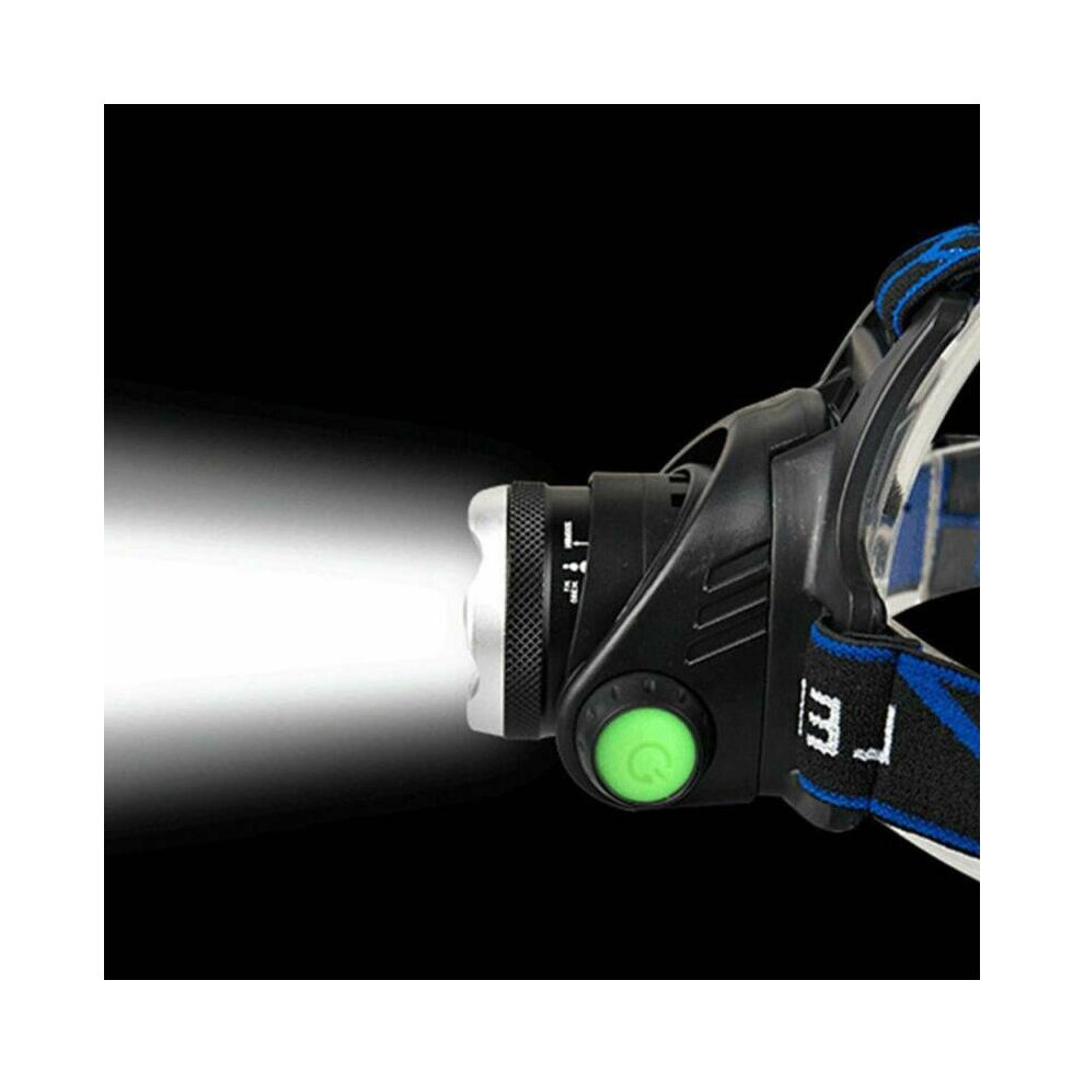 Zoom Headlamp 90000LM Rechargeable T6 LED Headlight Flashlights Outdoor Fish