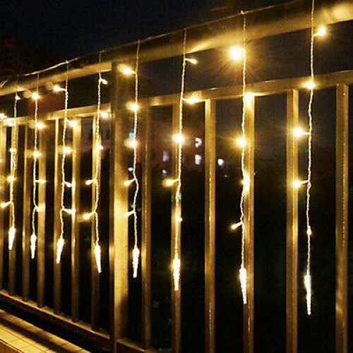 Christmas Led Warm White Snowing Icicle Party Wedding Xmas Outdoor