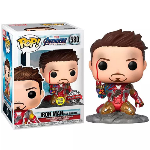 Funko pop Avengers Endgame I Am Iron Man Glow In The Dark Deluxe Vinyl Figure with Display Box Collectibles Marvel Action Figure Gifts for Kids Adults Fans Multicolored