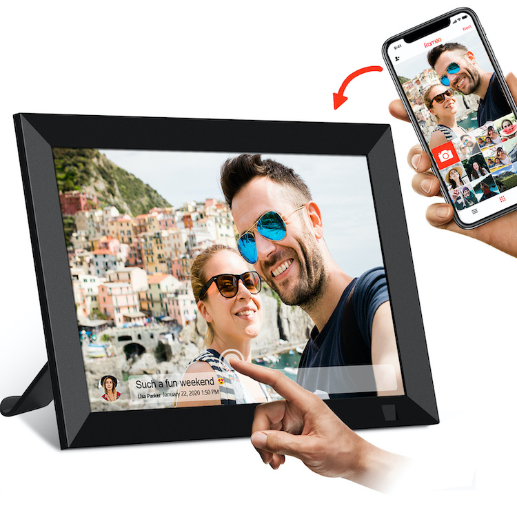 WiFi Digital Picture Frame 10 inch IPS Touch Screen Digital Photo Frame Supports USB SD Card Full HD Display Smart Electronic Picture Frame with Remote Control Christmas Gifts