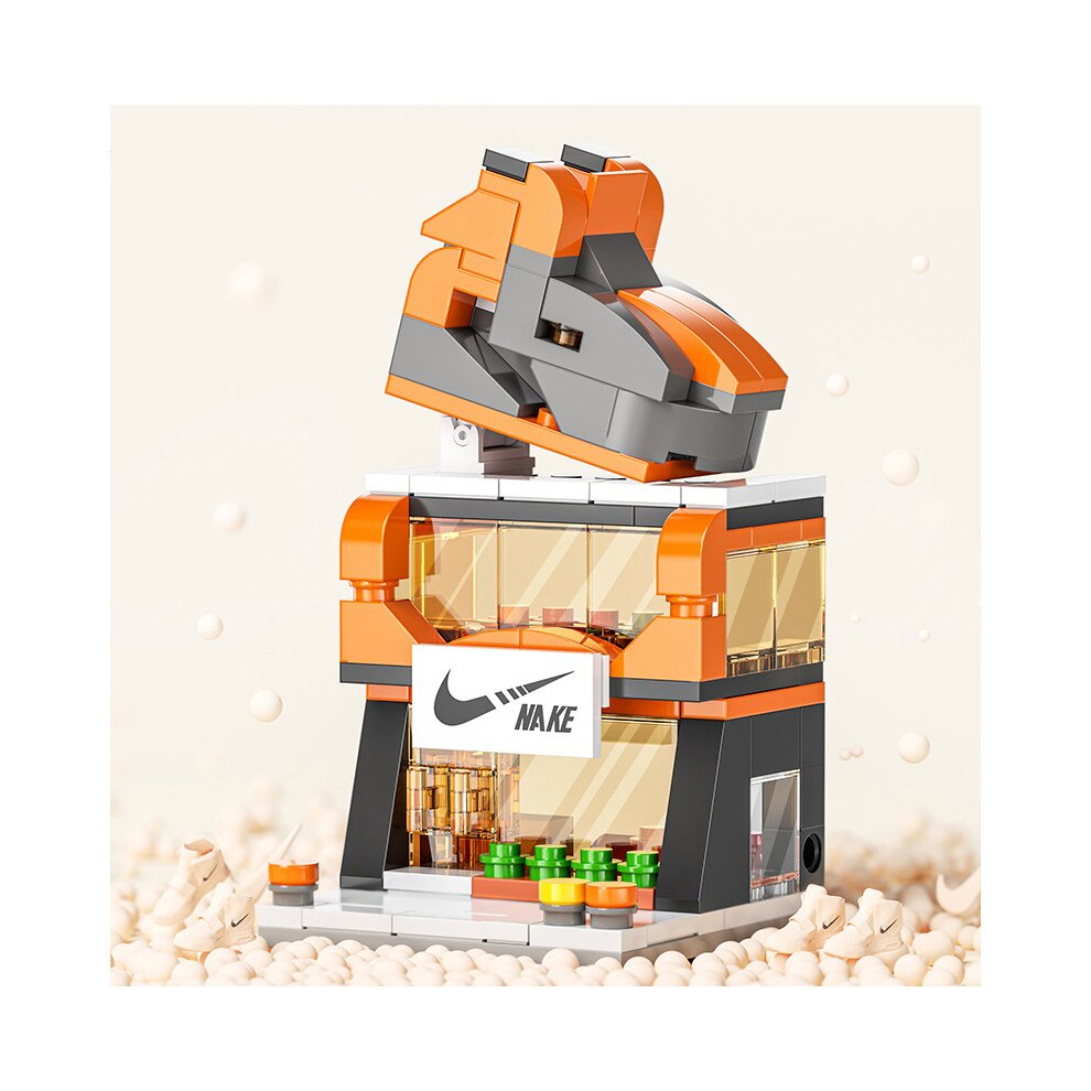 (Ice cream) City Street View Building Blocks Model Building For Children Toys Education Building Bricks Toy Christmas Gifts Compatible with LEGO