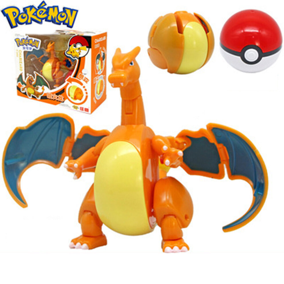 Pokemon Ball Deformable Throwing Balls with Charizard Action Figures Children Fun Toy Game Gift for Kids