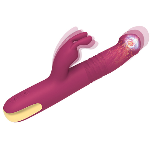Thrusting Rabbit Vibrator G-Spot Sex Toys Dildo Vibrators  Massager Women Adult Toys with 10 Vibrating Modes Telescopic Rotation Function Waterproof