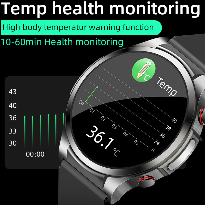 1.32“ HD Sart Watch Blood Sugar ECG+PPG Body Temperature Elderly Health Watch