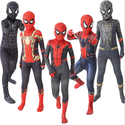 (4~5 Years) Kids Boys Spiderman Superhero Halloween Cosplay Far From Home Spider-Man Child Red and Black Classic Fancy Costume Christmas
