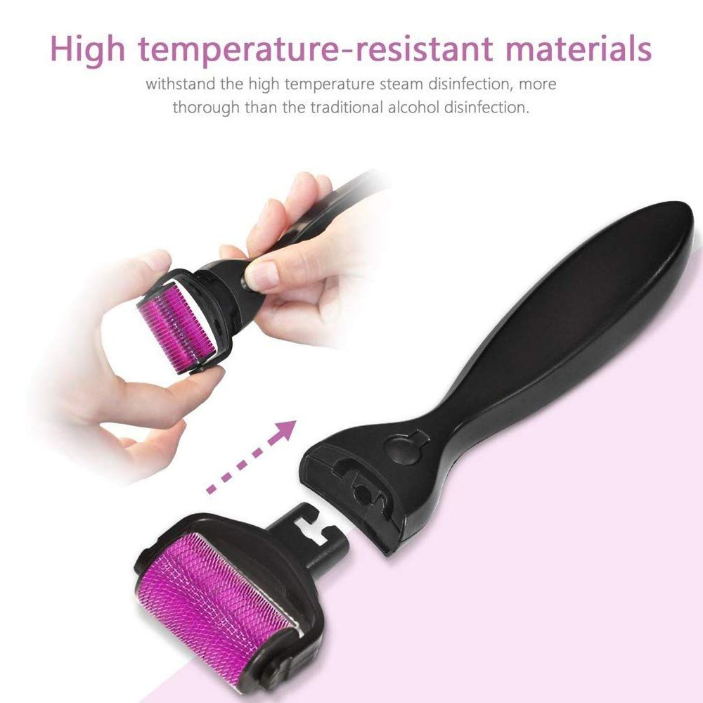 (White Purple) Derma Roller Microneedle Derma Roller DRS 3 In 1 Kit 180 600 1200 Titanium Needles Machine For Face Body Massage Skin Care 0.5mm 1.0mm 1.5mm