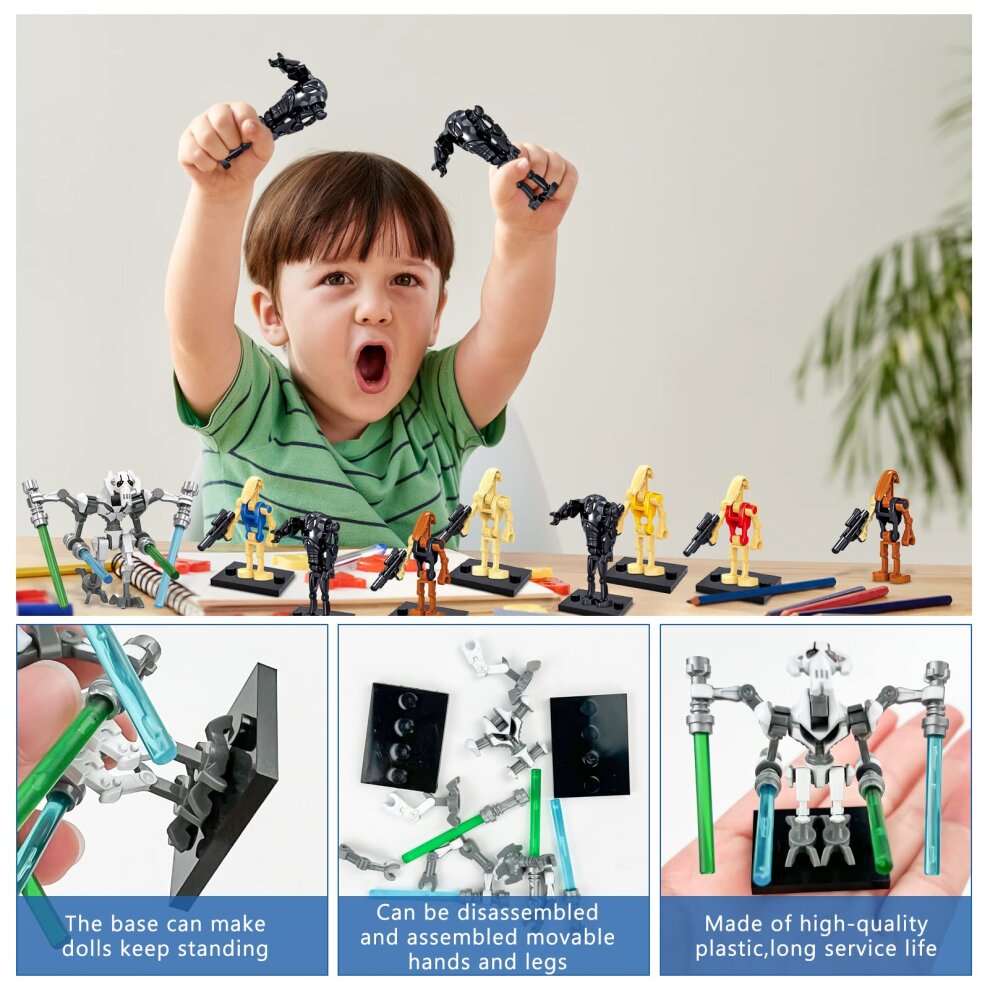 (21 Pcs Set) Star Wars Building Block Sets Toys Mini Bricks Figures Minifigures Battle Droid Toys Collectibles For Boys Fans Gifts Fit Lego