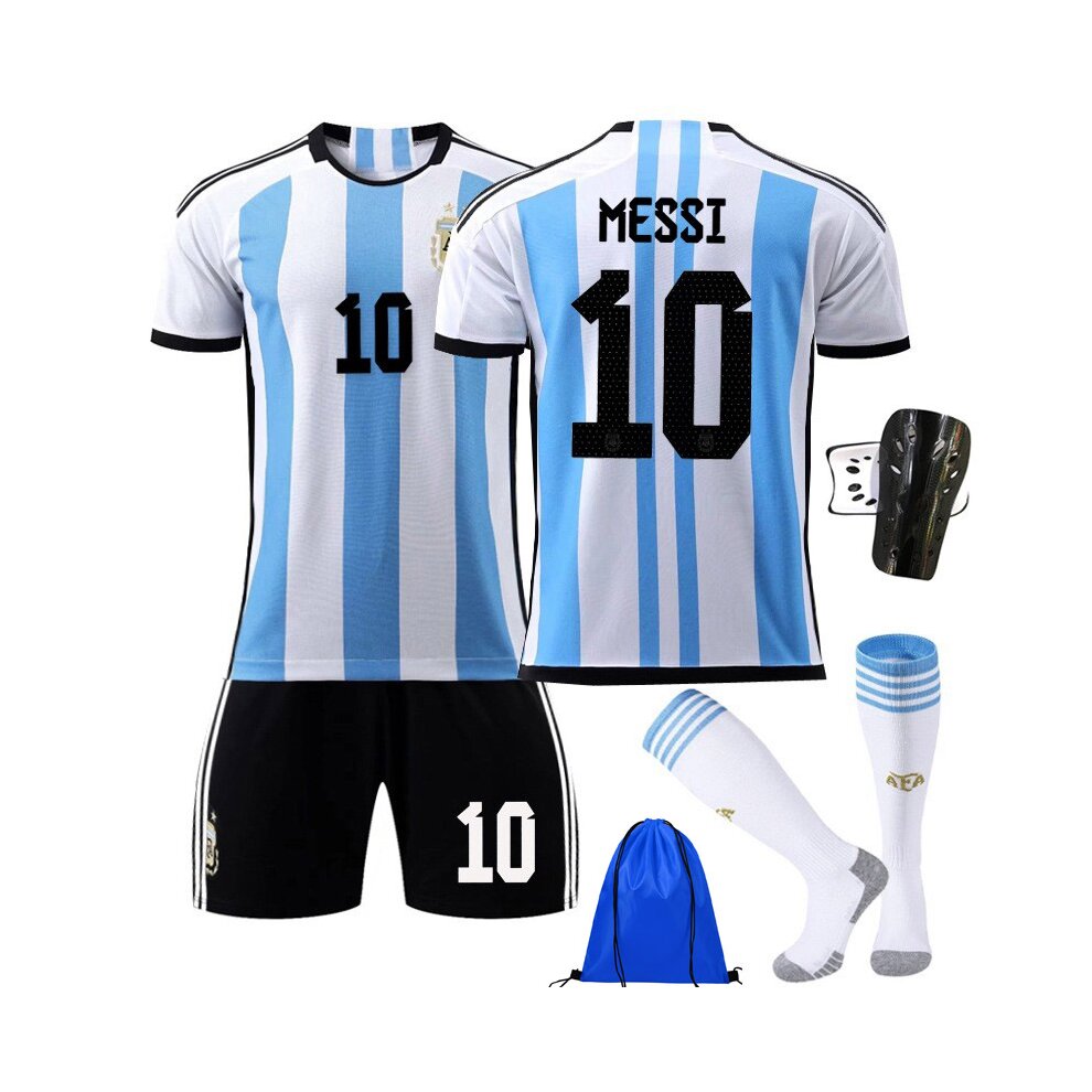 (4~5 years) White Messi#10 Home kit  22-23 Kids Argentina Football kit Messi Jersey