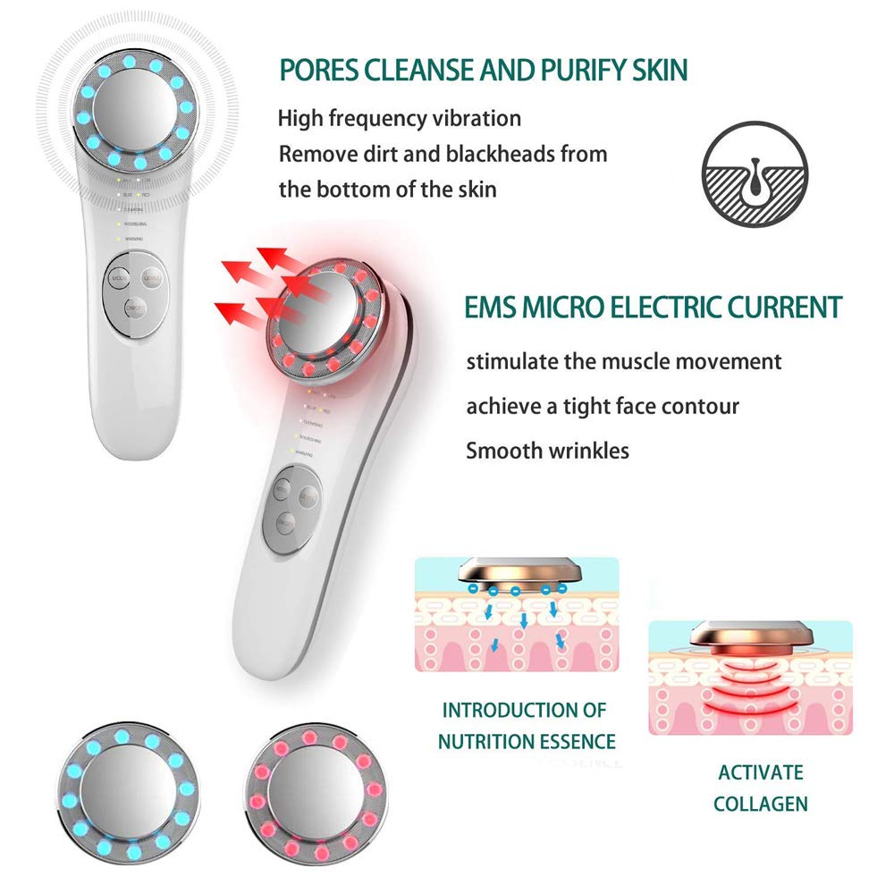 Facial Massager Face Cleaner Lifting Device Wrinkles Remover Skin Care Tools Promote Cream Absorption Lift Firm Tighten Skin