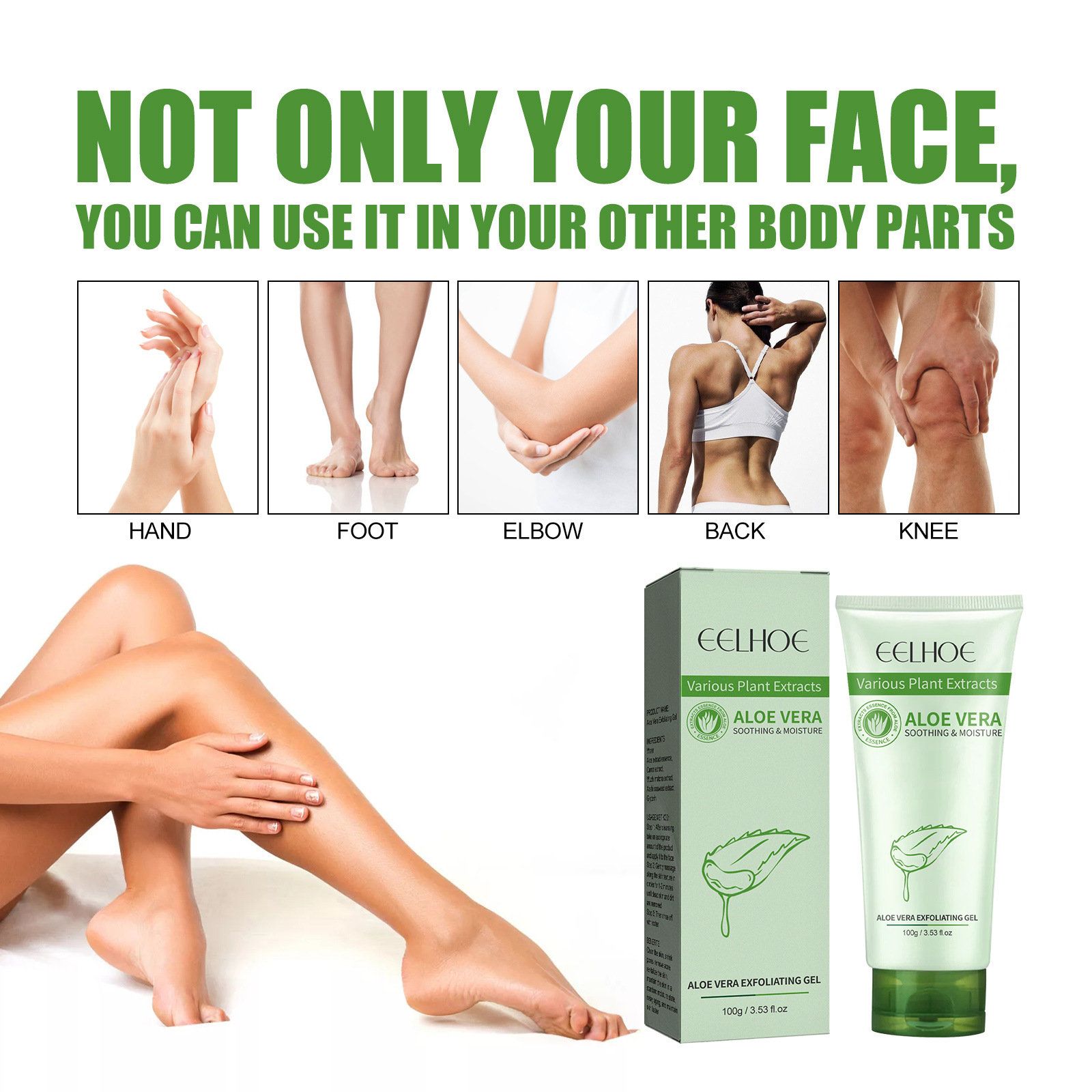 Aloe Exfoliator Gel Face Exfoliating Cream Shrink Pore Blackhead Acne Treatment Scrubs Dead Skin Removal Smooth Whitening Moisturizing Peeling Gel