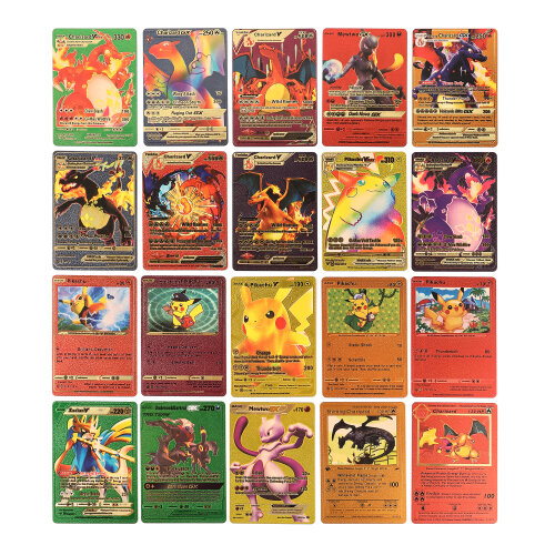 Pokemon Cards Rare Collection Pokemon Trading Cards Game 55PCS Gold Rainbow Cards Kids Toys