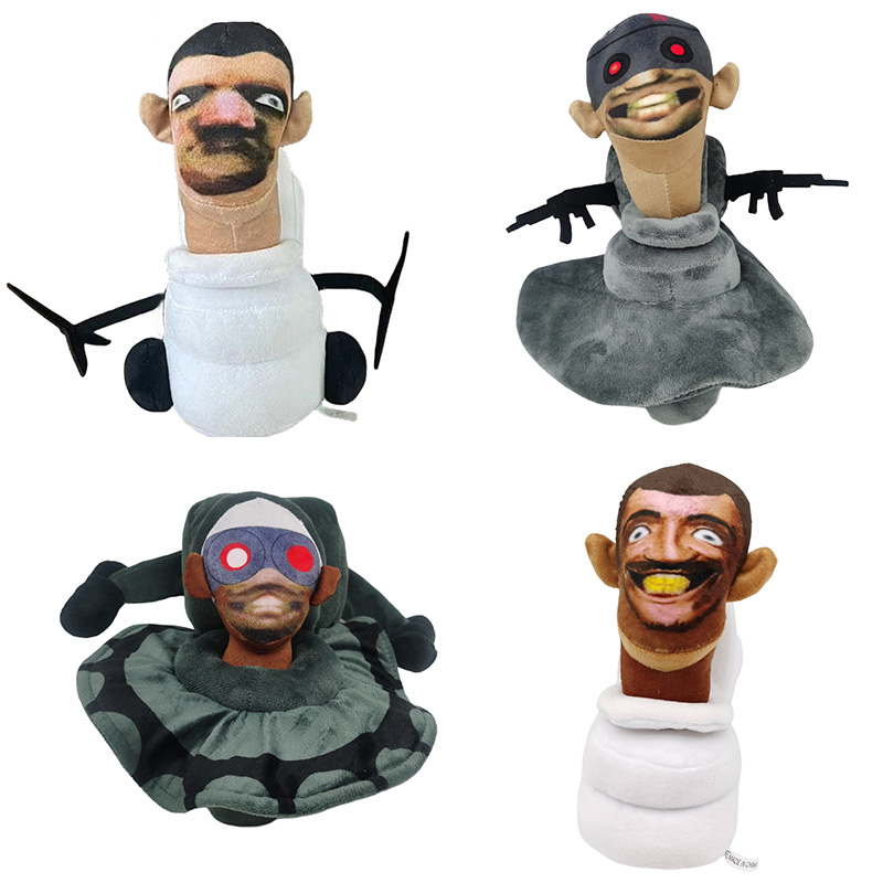 (A) Skibidi Powerful UFO Toilet Man Boss Plush Toys Funny Game Cartoon Stuffed Animals Plush Doll for Game Fans Girls Boys Birthday Gifts