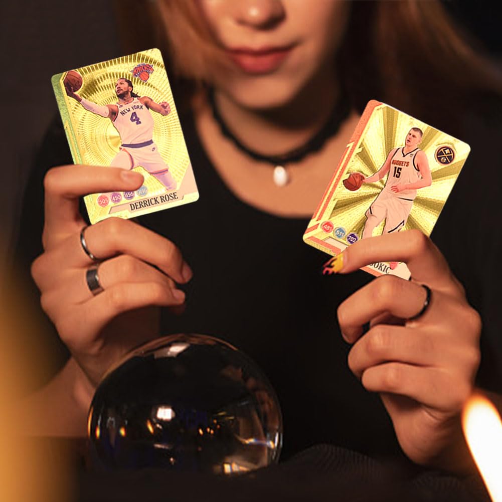 Basketball Star Card NBA Cards Basketball Card Trading Card Gold Foil Cards Collection Cards Box 55PCS Trading Cards for Kids Boys Fans Birthday Party
