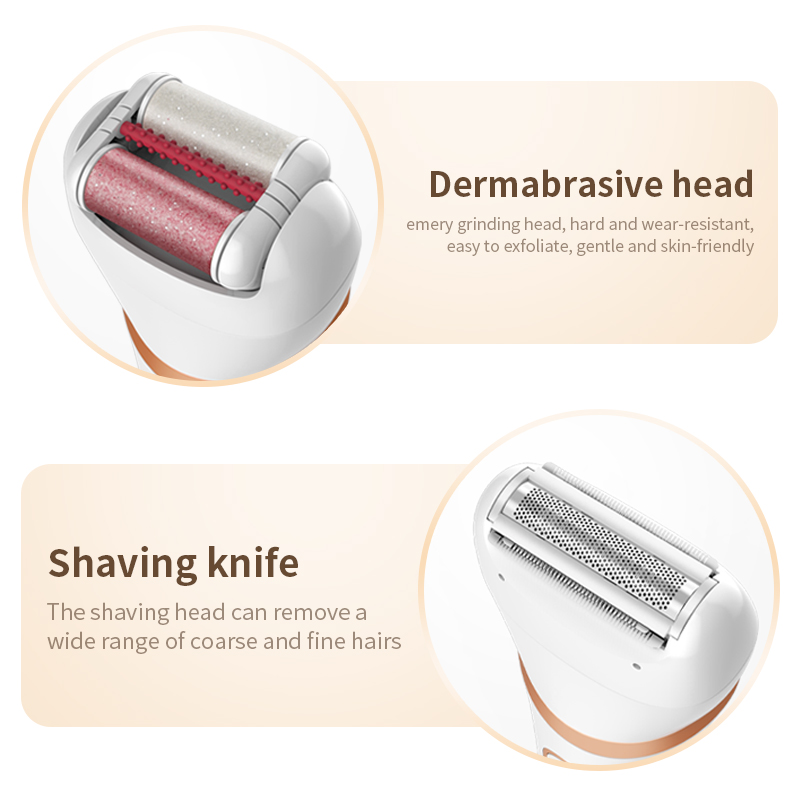 Electric Foot File 4 in 1 Electric Callus Remover with Electric Razors Massage Head Cleansing Brush Rechargeable 2 Speeds for Dead Hard Cracked Dry Skin