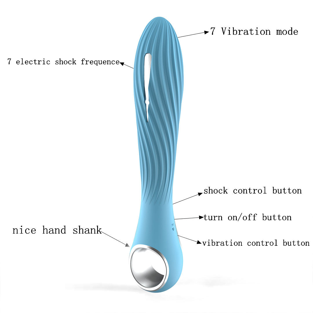 (Blue) Classic Dildos Electric Dildo Vibrator for Women Pleasure Electric Shock Wand Vaginal Masturbator Anal Plug Female Vibrators Silicone Adult Sex Toys