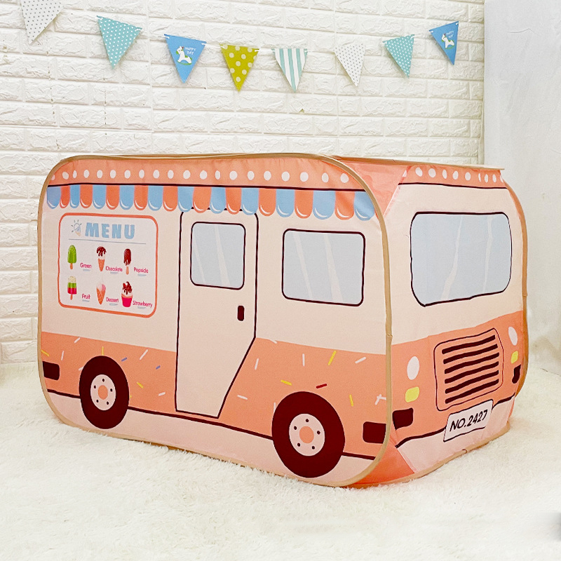 (Blue) Childrens Car-Themed Play Tent Indoor Outdoor Toy House for Kids