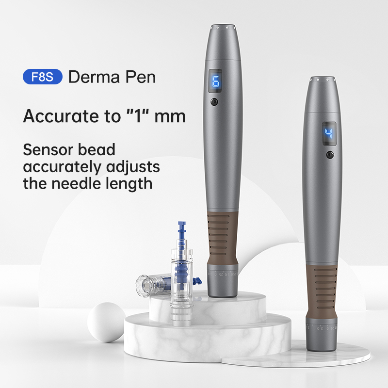 (F8S Microneedling Pen) F8S Derma Pen Microneedling Pen Anti Aging Anti Wrinkle Device Inductive Therapeutical Instrument Face Electric Micro Needle Pen Digital Display