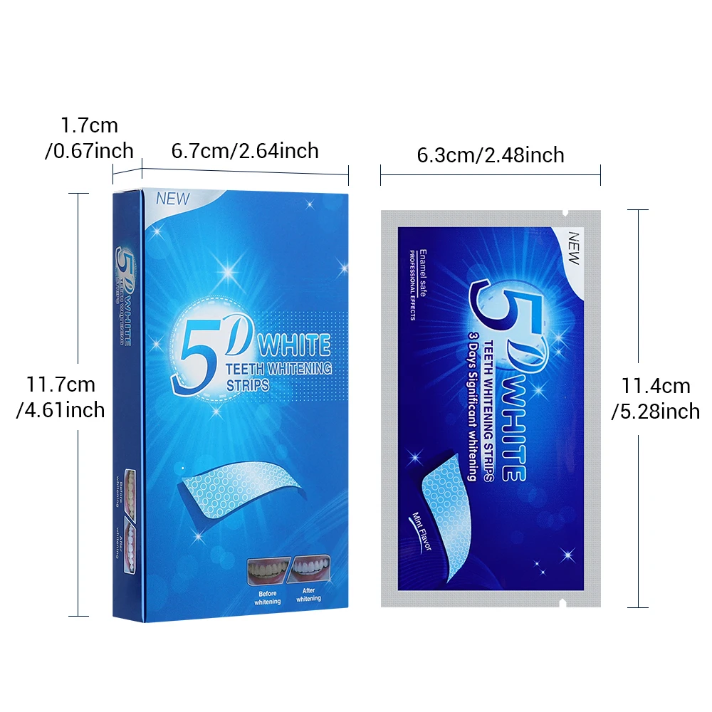 Teeth Whitening Strips Oral Hygiene White Care Kit Double Elastic Bleach Cleaning Tooth Whitening Gel Strips Teeth Whiteners 2 Boxes