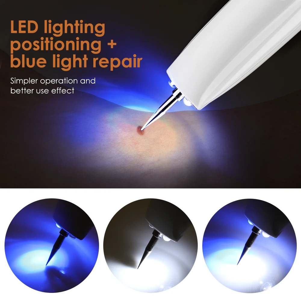 Freckle Dark Spot Mole Pen Blue Light Ionized Carbonization Repair Electric Salon Special Remove Skin Tag Fat Grain Warts Berrugas Eliminator Plasma Pen