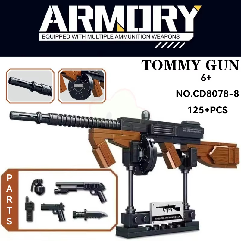 (AK~47) Military Weapon AK47 Barrett Super Magnum Assault Sniper Rifle Model Building Blocks Imitation Gun Bricks Toys