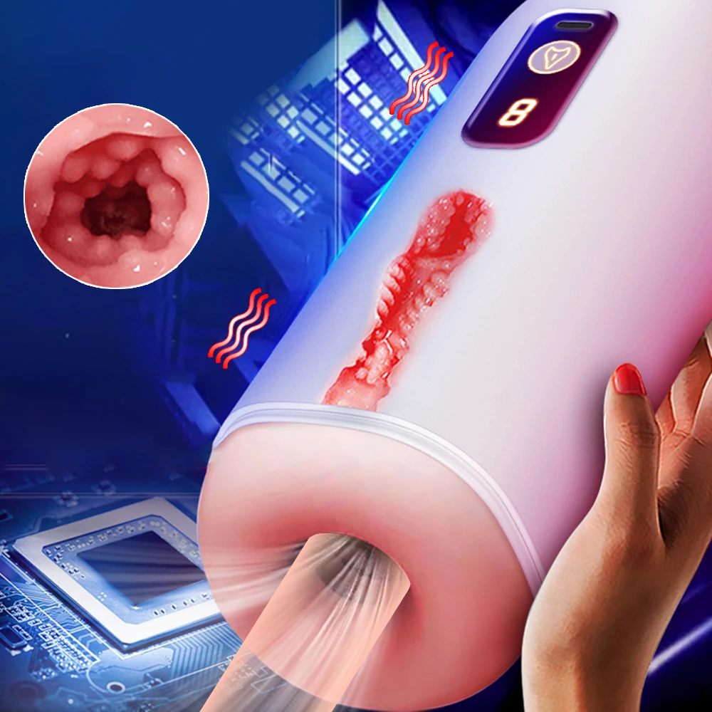 Male Blowjob Masturbator Automatic Sex Toys Lifelike Vagina Vibrator Sucking Aircraft Cup Electric Sex Machine Pocket Pusssy Adult for Man Toys