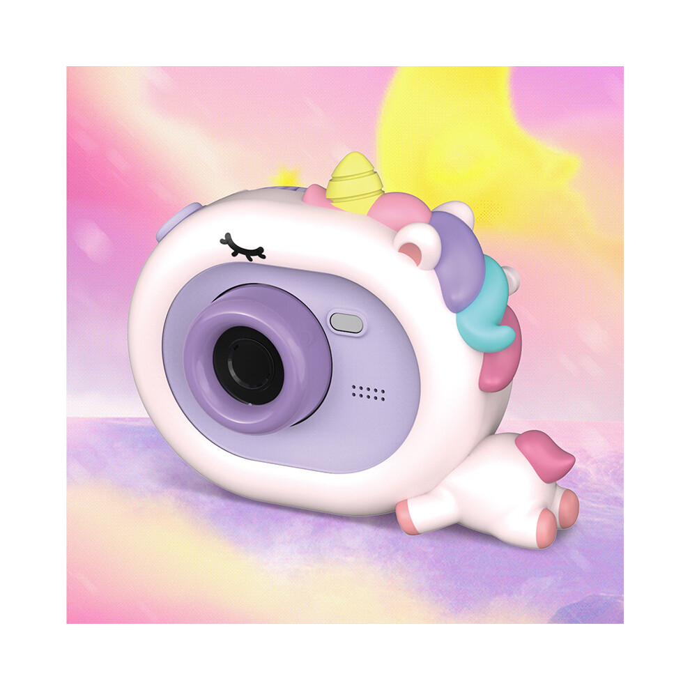 (Pink) Childrens Mini Camera 2.4 Inch Screen 180 Large Angle Flip 48MP With Tripod