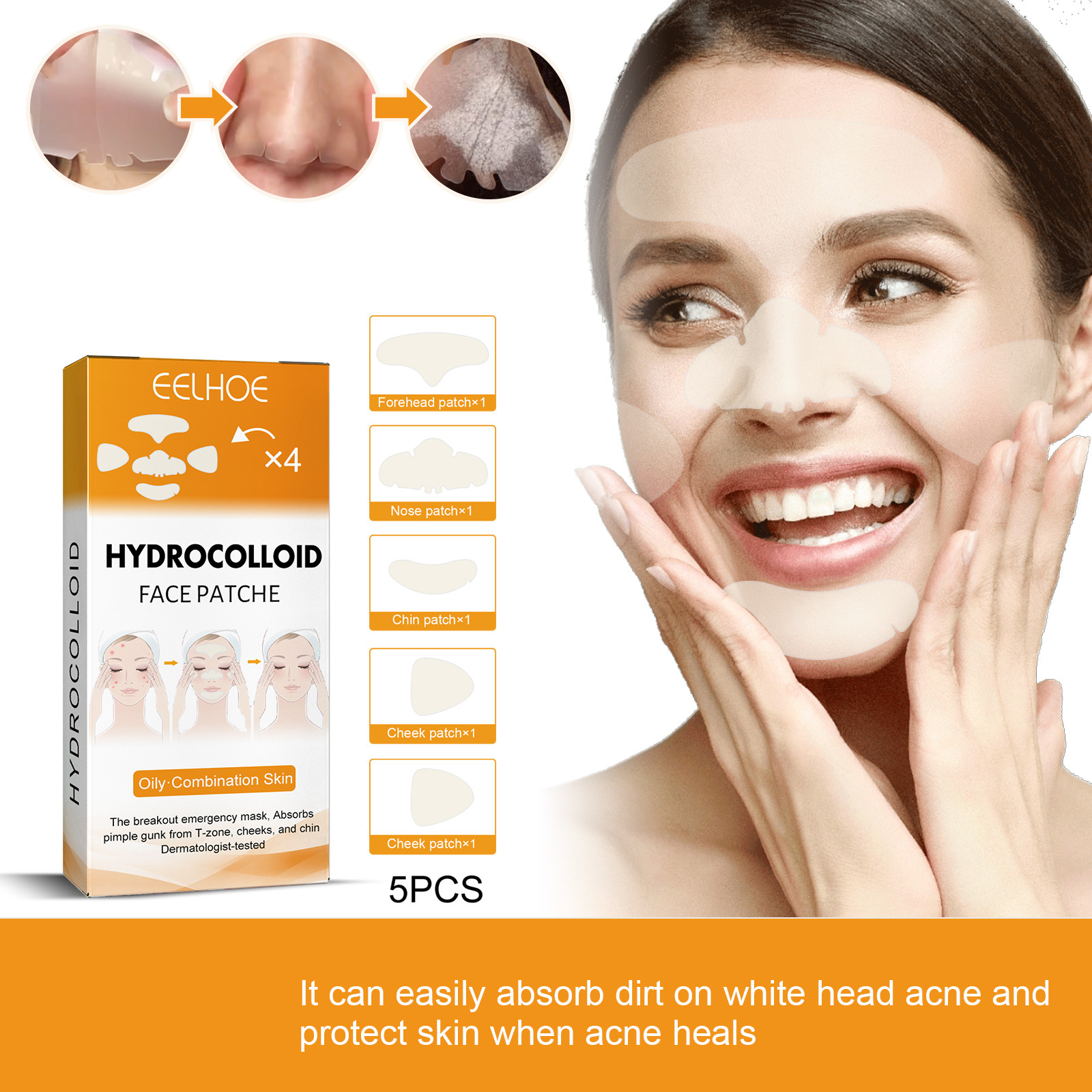 EELHOE Hydrocolloid Face Patche Oily Conbination Skin