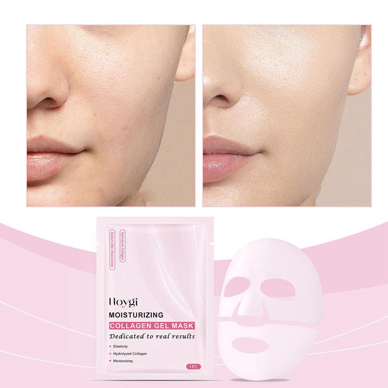 (1PC) Pink Collagen Gel Facial Mask Collagen Real Deep Mask Hydrating