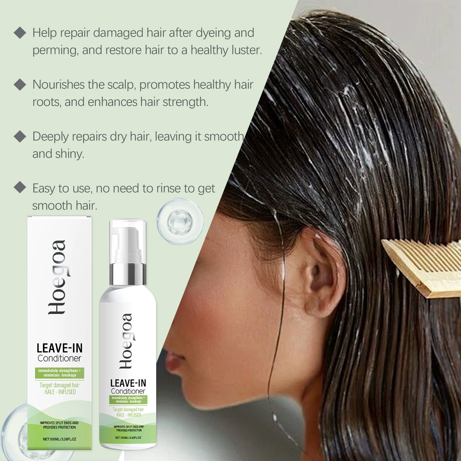 Leave In Conditioner Spray for Hair Smoothing Hair Treatment Repair Damaged Dry After-Shampoo Hair Care