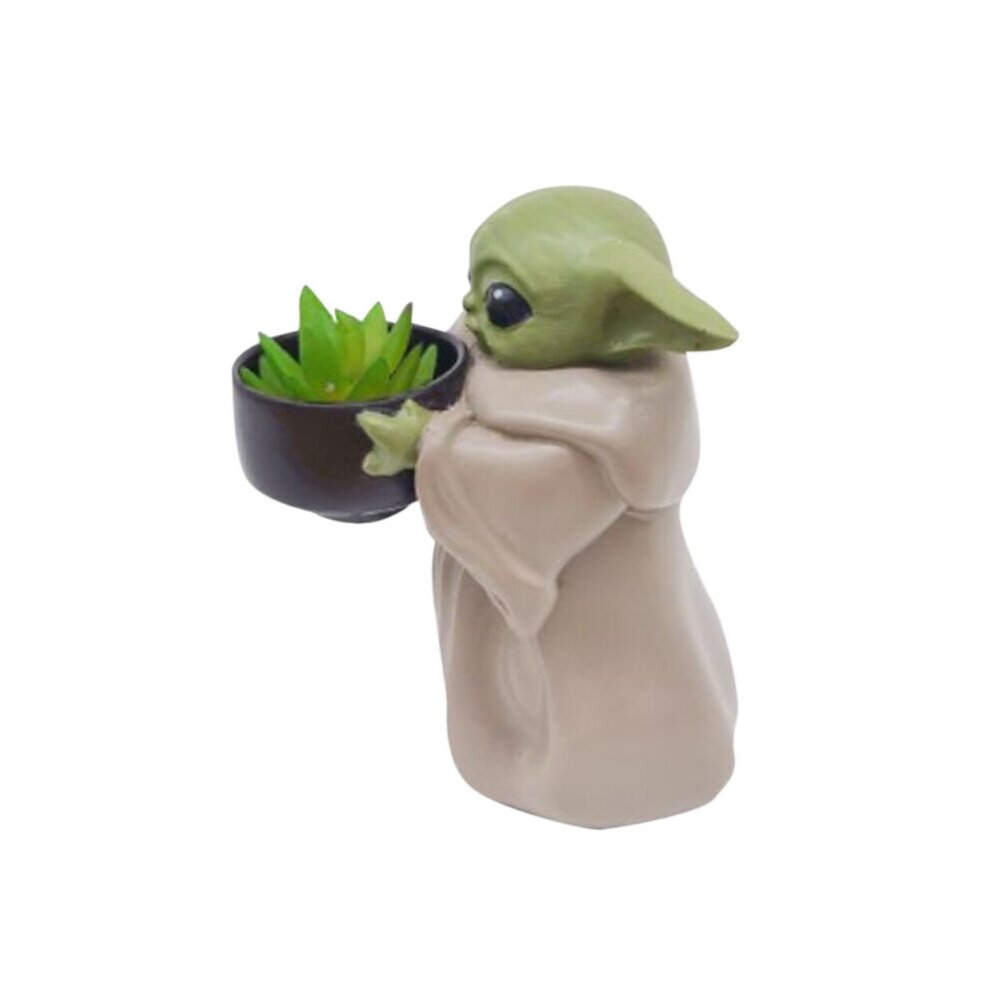 Star Wars Mandalorian Baby Yoda Planter Pot ''The Child Holding Cup'' Model Toys
