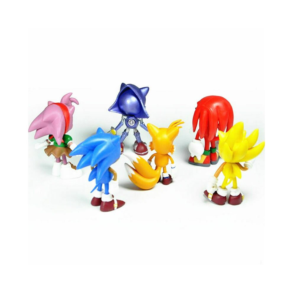 6 Pcs Sonic Classic The Hedgehog PVC Action Figure Model Toys
