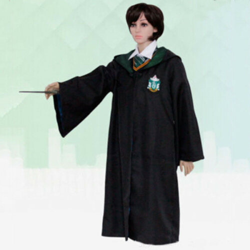 (Green, Kids 135cm) Harry Potter Gryffindor Hogwarts Cape Cloak Halloween Cosplay Party