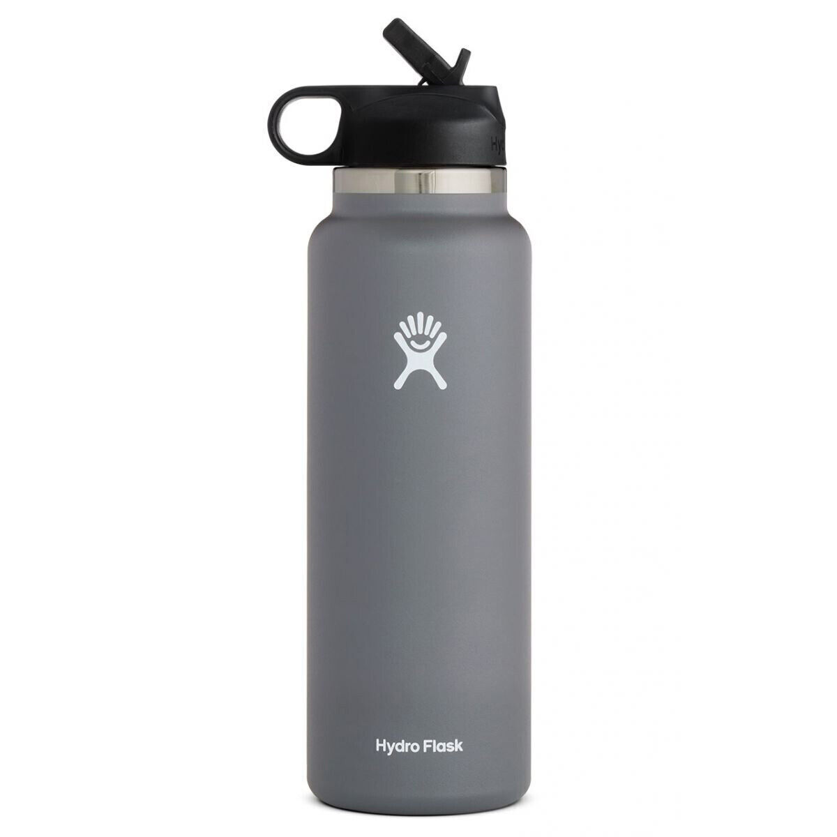 (White) Hydro Flask Water Bottle 32oz Vacuum Insulated Stainless Steel Wide Mouth Leak Proof Straw Lid with Strap Unisex Travel Bottle Reusable Coffee Mug