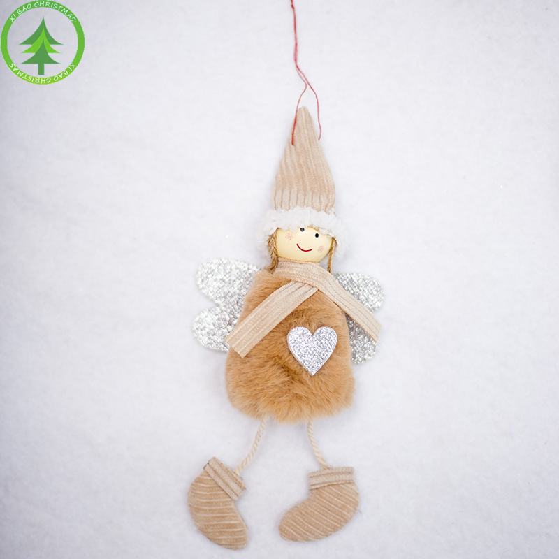 (Red) Christmas Angel Ornaments Elk Angel Feather Doll Pendant Christmas Tree Decor Hanging Decoration Christmas Plush Angel Pendant Child Cute Doll for Xmas Festive Home Decor Kids Gift