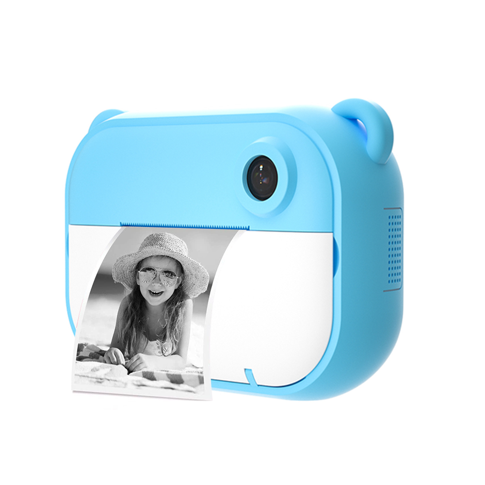 (Blue) Kids Instant Print Camera Video Photo Camera No Ink Instant Camera Mini Educational Toys 1080P Projection HD Screen Birthday Holiday Christmas Gift for Kids Girls Boys Teens